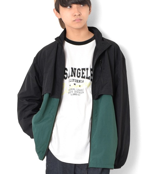 GLAZOS（グラソス）の「切替ベンチレーションジャケット（ナイロンジャケット・キッズ・グリーン/ブルー/ベージュ/グレー/パープル・170cm/160cm/150cm/140cm）」の4枚目の写真