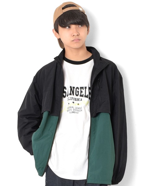 GLAZOS（グラソス）の「切替ベンチレーションジャケット（ナイロンジャケット・キッズ・グリーン/ブルー/ベージュ/グレー/パープル・170cm/160cm/150cm/140cm）」の9枚目の写真