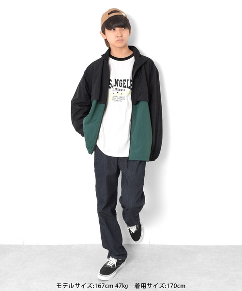 GLAZOS（グラソス）の「切替ベンチレーションジャケット（ナイロンジャケット・キッズ・グリーン/ブルー/ベージュ/グレー/パープル・170cm/160cm/150cm/140cm）」の10枚目の写真