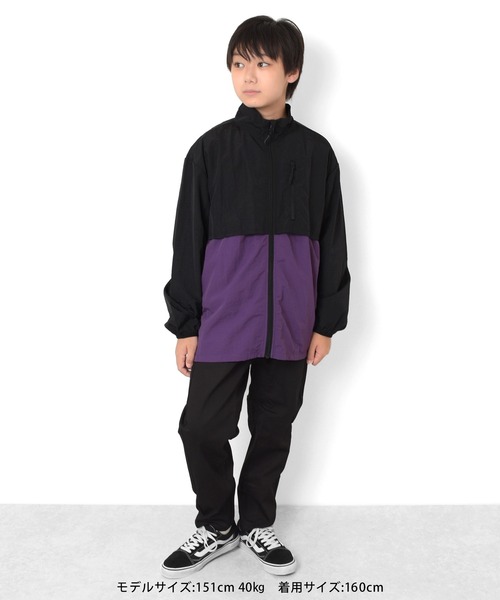 GLAZOS（グラソス）の「切替ベンチレーションジャケット（ナイロンジャケット・キッズ・グリーン/ブルー/ベージュ/グレー/パープル・170cm/160cm/150cm/140cm）」の14枚目の写真
