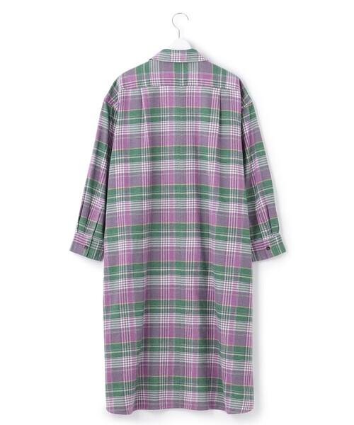 J.PRESS YORK STREET(ジェイプレスヨークストリート)の「【WOMEN】ネルチェックシャツワンピース(シャツワンピース・レディース・ターコイズブルー系3/ネイビー系3/パープル系3・F)」の8枚目の写真