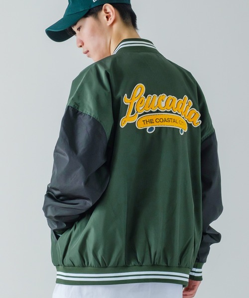 improves（インプローブス）の「ポリツイル サガラ ロゴ 刺繍 スタジアム ジャンパー（スタジャン・メンズ・ブラック/ネイビー/グリーン・MEDIUM/LARGE）」の9枚目の写真