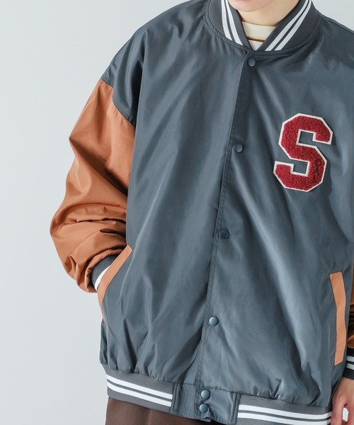 improves（インプローブス）の「ポリツイル サガラ ロゴ 刺繍 スタジアム ジャンパー（スタジャン・メンズ・ブラック/ネイビー/グリーン・MEDIUM/LARGE）」の14枚目の写真