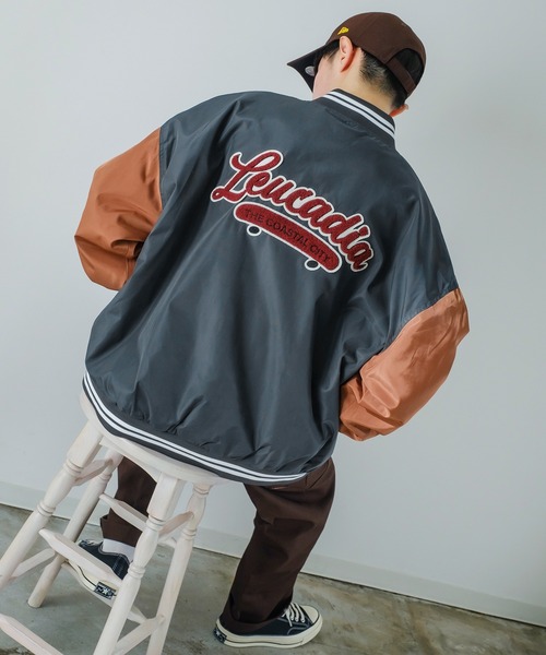 improves（インプローブス）の「ポリツイル サガラ ロゴ 刺繍 スタジアム ジャンパー（スタジャン・メンズ・ブラック/ネイビー/グリーン・MEDIUM/LARGE）」の15枚目の写真