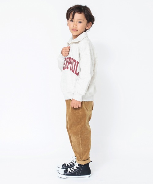 BRANSHES（ブランシェス）の「【ハーフジップアップ】トレーナー（スウェット・キッズ・アイボリー/ネイビー・100/130/90/110/120/160/140/150）」の5枚目の写真