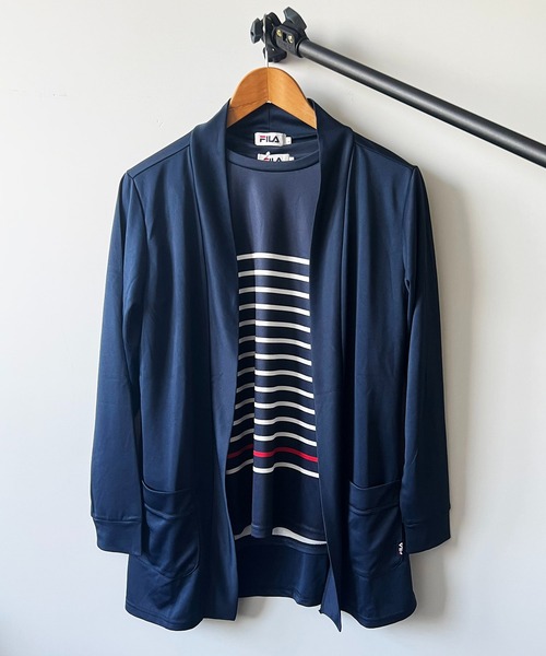 FILA(フィラ)の「セットアップカーディガン(アンサンブル・レディース・ブラック/ライム/ネイビー/ブルーグレー/ピンク・M/S/L/3L/LL)」の4枚目の写真