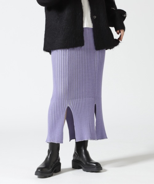 HCAE(エイチシーエーイー)の「HCAE(エイチシーエーイー) PLEATED RIB KNIT SKIRT/プリーツリブニットスカート(スカート・レディース・ブルー/パープル・F)」の10枚目の写真