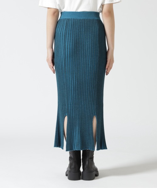 HCAE(エイチシーエーイー)の「HCAE(エイチシーエーイー) PLEATED RIB KNIT SKIRT/プリーツリブニットスカート(スカート・レディース・ブルー/パープル・F)」の6枚目の写真