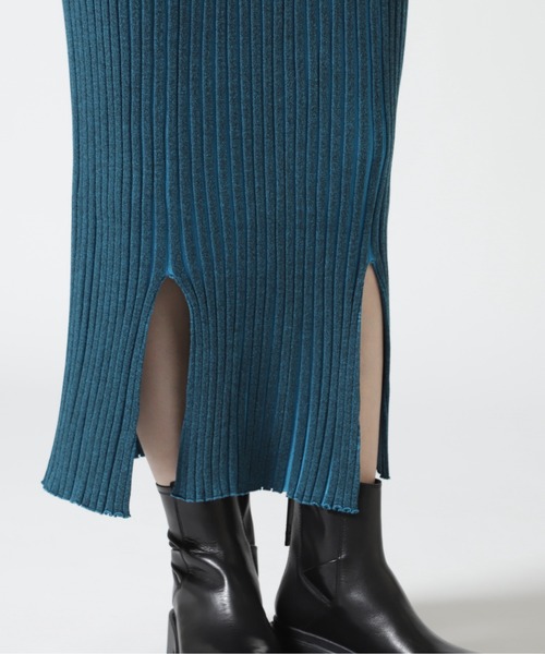 HCAE(エイチシーエーイー)の「HCAE(エイチシーエーイー) PLEATED RIB KNIT SKIRT/プリーツリブニットスカート(スカート・レディース・ブルー/パープル・F)」の8枚目の写真