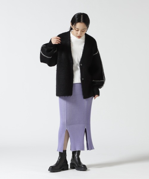 HCAE(エイチシーエーイー)の「HCAE(エイチシーエーイー) PLEATED RIB KNIT SKIRT/プリーツリブニットスカート(スカート・レディース・ブルー/パープル・F)」の11枚目の写真