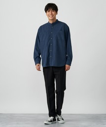 Pitta Re:) | ラウンドテール スタンドカラー 長袖コーデュロイシャツ(シャツ/ブラウス)