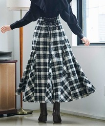 アンドクチュール　フレアスカート ホワイト チェック柄 AND COUTURE/スカート/フレア｜公式オンラインショップ｜バーン