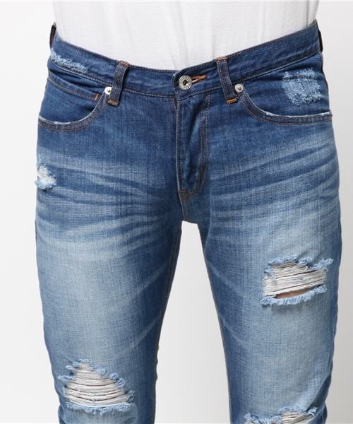 VENCEEXCHANGE(ヴァンスエクスチェンジ)の「ハイブリーチデニムパンツ(デニムパンツ・メンズ・ライトブルー/ブルー・MEDIUM/SMALL/LARGE)」の6枚目の写真