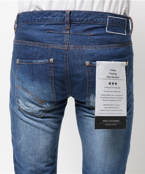 VENCEEXCHANGE(ヴァンスエクスチェンジ)の「ハイブリーチデニムパンツ(デニムパンツ・メンズ・ライトブルー/ブルー・MEDIUM/SMALL/LARGE)」の7枚目の写真