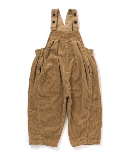 F.O.KIDS(エフオーキッズ)の「F.O.KIDS/エフオーキッズ PRオーバーオール(サロペット/オーバーオール・キッズ・ベージュ/ダークグリーン・130/140)」の2枚目の写真