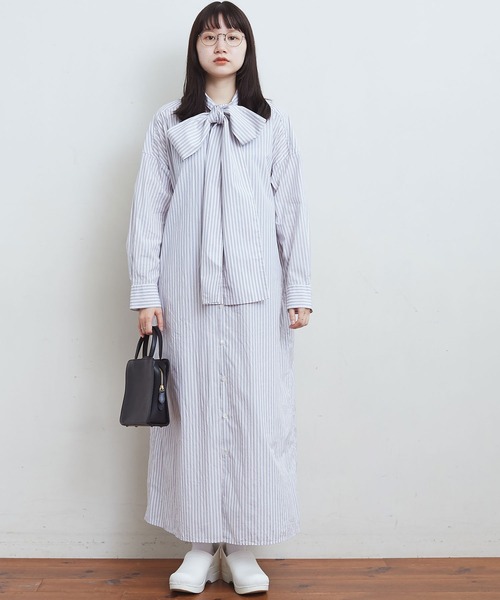 fig Ｌondon（フィグロンドン）の「●KIKI OP（シャツワンピース・レディース・ネイビー/パープル/ピンク・FREE）」の5枚目の写真