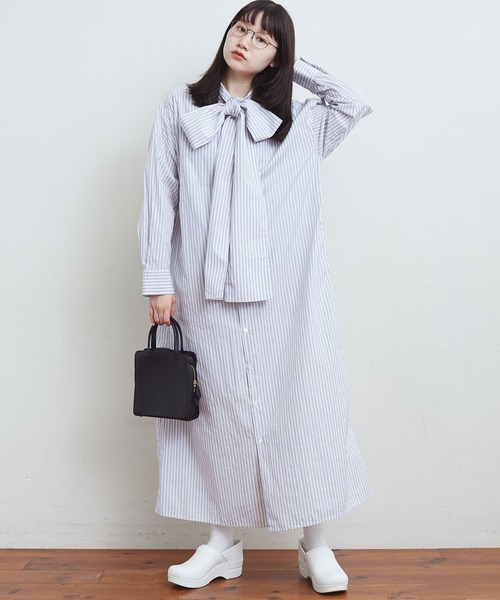 fig Ｌondon（フィグロンドン）の「●KIKI OP（シャツワンピース・レディース・ネイビー/パープル/ピンク・FREE）」の6枚目の写真