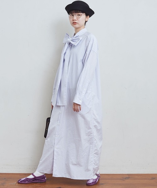 fig Ｌondon（フィグロンドン）の「●KIKI OP（シャツワンピース・レディース・ネイビー/パープル/ピンク・FREE）」の16枚目の写真