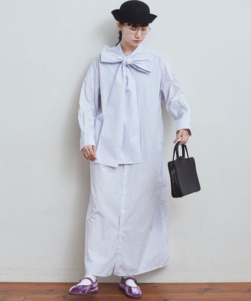 fig Ｌondon（フィグロンドン）の「●KIKI OP（シャツワンピース・レディース・ネイビー/パープル/ピンク・FREE）」の20枚目の写真