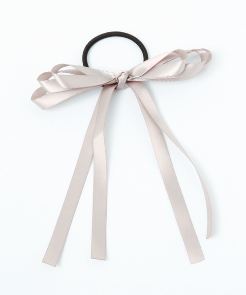 studio CLIP(スタディオクリップ)の「【daily CLIP】サテンリボンヘアゴム(ヘアゴム・レディース・グレー/ピンク/ベージュ・FREE)」の2枚目の写真