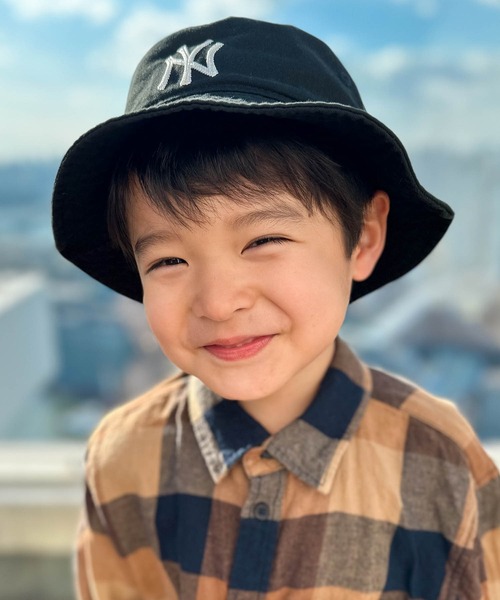NEW ERA（ニューエラ）の「ニューエラキッズ バケット NYLA MLB（ハット・キッズ・ブラック/ベージュ・S/M/M/L/L/XL）」の15枚目の写真