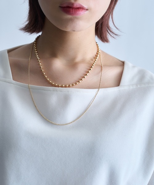 SETUP7（セットアップセブン）の「【SETUP7】（追加）ボールチェーン2連ネックレス TTS3020 INF（ネックレス・レディース・ゴールド/シルバー・FREE）」の3枚目の写真
