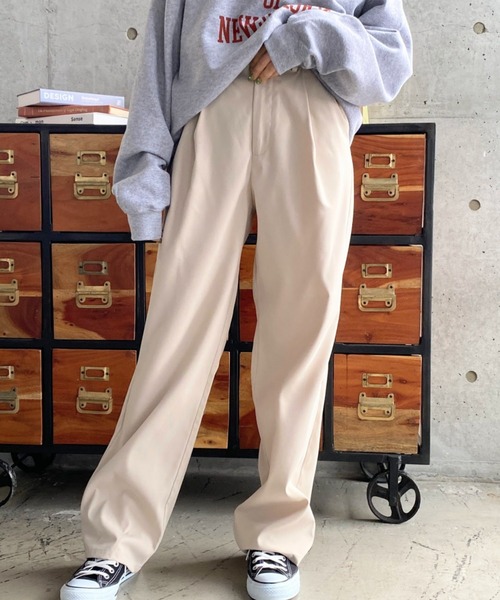 moment+（モーメントプラス）の「タック入りチノパンツ（チノパンツ・レディース・ベージュ/アイボリー/カーキ/ネイビー・S/L/M）」の19枚目の写真