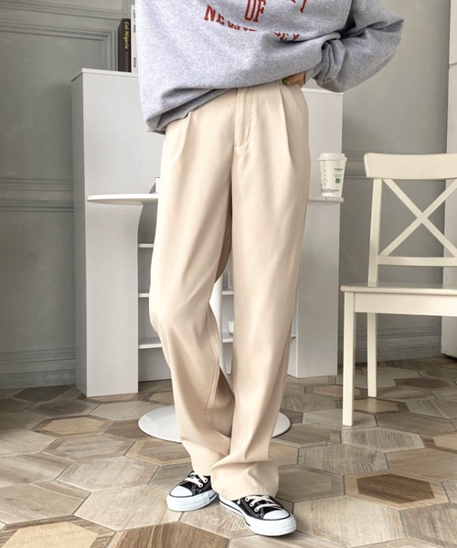 moment+（モーメントプラス）の「タック入りチノパンツ（チノパンツ・レディース・ベージュ/アイボリー/カーキ/ネイビー・S/L/M）」の18枚目の写真