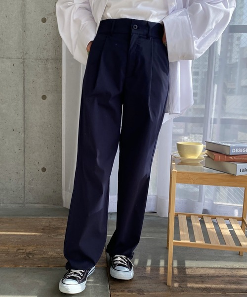 moment+（モーメントプラス）の「タック入りチノパンツ（チノパンツ・レディース・ベージュ/アイボリー/カーキ/ネイビー・S/L/M）」の14枚目の写真