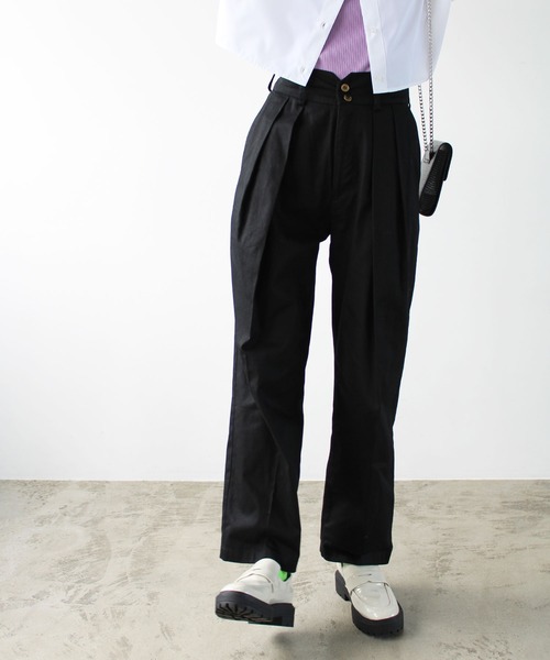 GeeRA(ジーラ)の「ハイウエストタックデザインチノパンツ(チノパンツ・レディース・ベージュ/ブラック/アイボリー・MEDIUM/LARGE)」の14枚目の写真