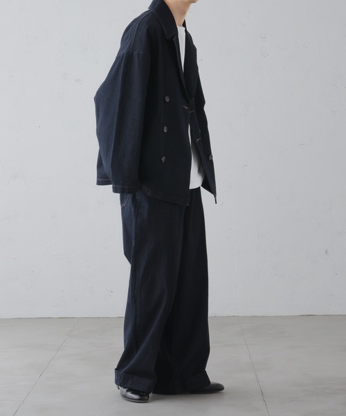 epnok（エプノック）の「ダブルテーラードデニムブルゾン（デニムジャケット・メンズ・インディゴブルー/ブラウン/ブラック・LARGE/MEDIUM/SMALL）」の7枚目の写真