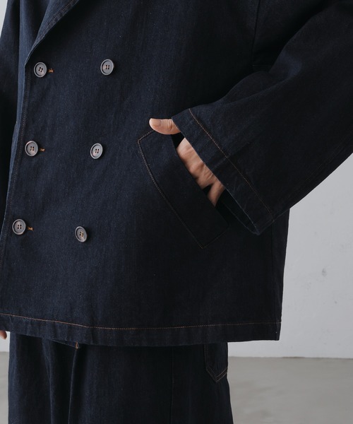 epnok（エプノック）の「ダブルテーラードデニムブルゾン（デニムジャケット・メンズ・インディゴブルー/ブラウン/ブラック・LARGE/MEDIUM/SMALL）」の17枚目の写真