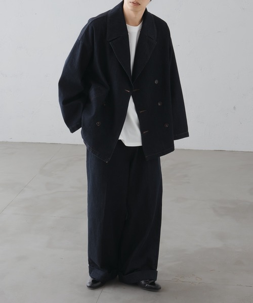 epnok（エプノック）の「ダブルテーラードデニムブルゾン（デニムジャケット・メンズ・インディゴブルー/ブラウン/ブラック・LARGE/MEDIUM/SMALL）」の12枚目の写真