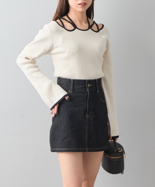Chico（チコ）の「【2023SS】ホルターネックリブニット（ニット