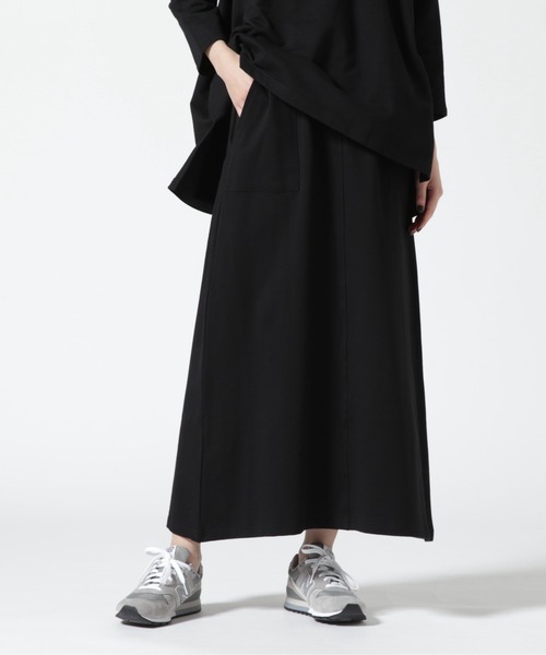 MANASTASH（マナスタッシュ）の「MANASTASH/マナスタッシュ　フレンチテリーセミフレアスカート（スカート・レディース・ブラック/グリーン・M）」の2枚目の写真