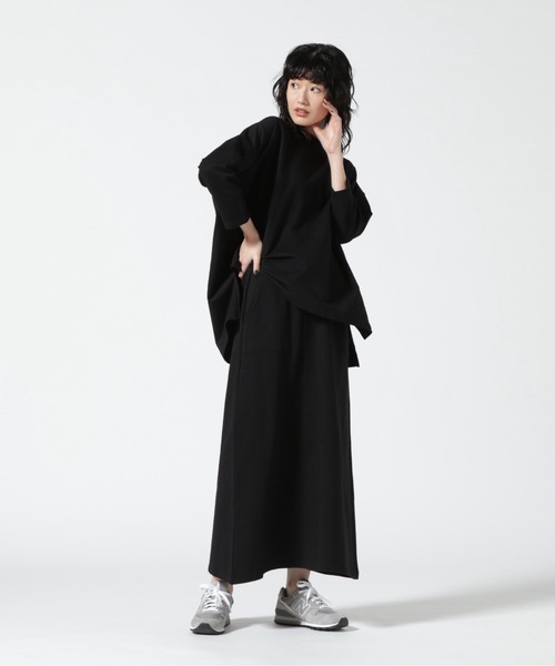 MANASTASH（マナスタッシュ）の「MANASTASH/マナスタッシュ　フレンチテリーセミフレアスカート（スカート・レディース・ブラック/グリーン・M）」の6枚目の写真