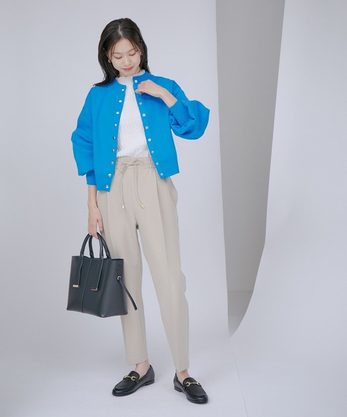 VIS（ビス）の「【洗える・防シワ】ダブルクロスドロストイージーテーパードパンツ（スラックス・レディース・ベージュ/ピンク/ネイビー/ブルー系その他4・L/M/S）」の6枚目の写真