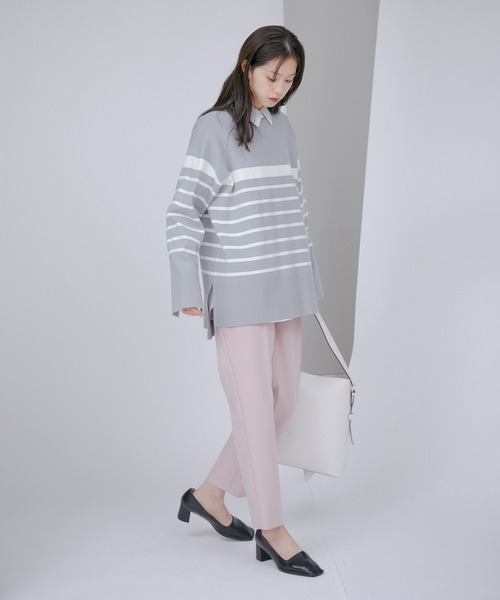 VIS（ビス）の「【洗える・防シワ】ダブルクロスドロストイージーテーパードパンツ（スラックス・レディース・ベージュ/ピンク/ネイビー/ブルー系その他4・L/M/S）」の11枚目の写真