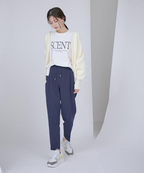 VIS（ビス）の「【洗える・防シワ】ダブルクロスドロストイージーテーパードパンツ（スラックス・レディース・ベージュ/ピンク/ネイビー/ブルー系その他4・L/M/S）」の14枚目の写真