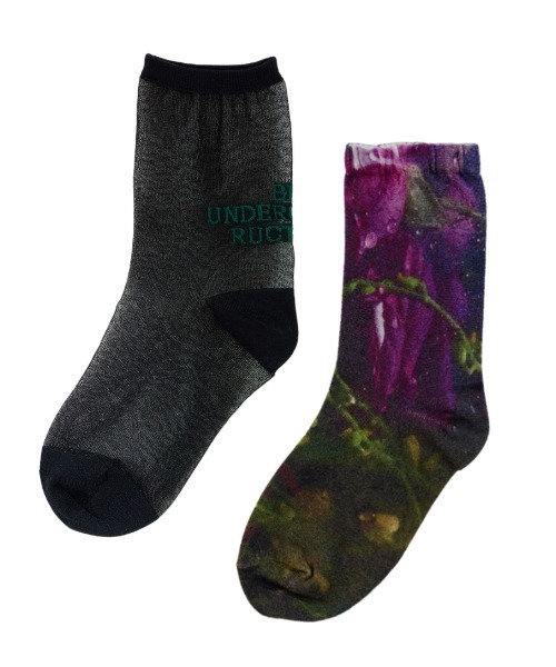 Ameri（アメリ）の「FROSTED GLASS FLOWER PRINT SOCKS（ソックス/靴下・レディース・マルチ・FREE）」の4枚目の写真