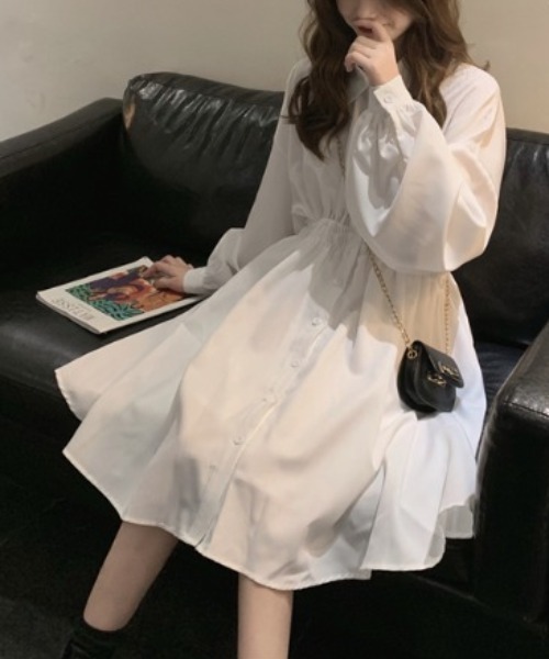 PRIVATE  BEACH（プライベートビーチ）の「ウエストマークシャツワンピース（シャツワンピース・レディース・ブラック/ホワイト・S/M/L）」の11枚目の写真