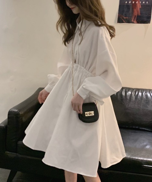 PRIVATE  BEACH（プライベートビーチ）の「ウエストマークシャツワンピース（シャツワンピース・レディース・ブラック/ホワイト・S/M/L）」の15枚目の写真