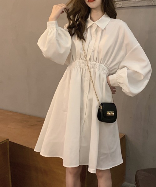 PRIVATE  BEACH（プライベートビーチ）の「ウエストマークシャツワンピース（シャツワンピース・レディース・ブラック/ホワイト・S/M/L）」の8枚目の写真