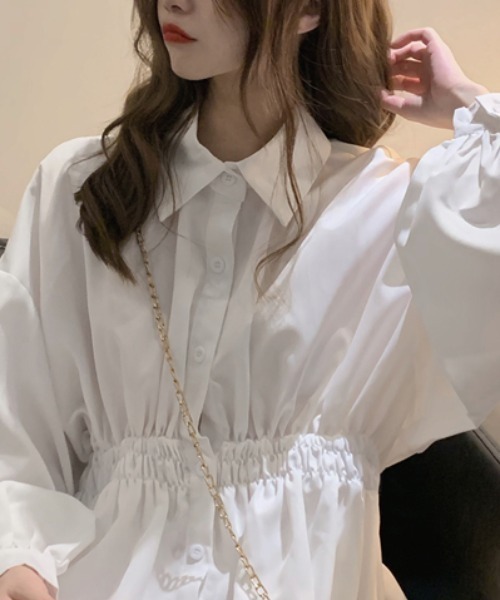 PRIVATE  BEACH（プライベートビーチ）の「ウエストマークシャツワンピース（シャツワンピース・レディース・ブラック/ホワイト・S/M/L）」の9枚目の写真