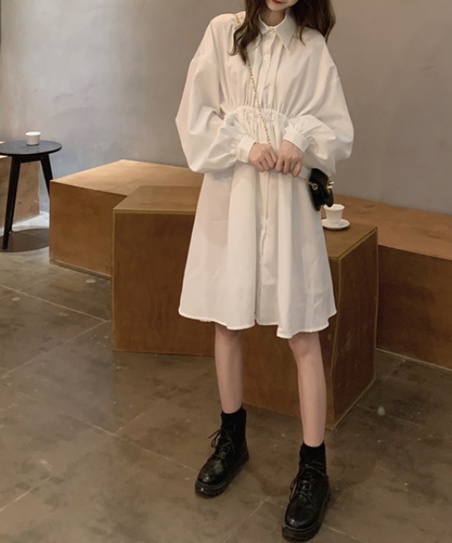 PRIVATE  BEACH（プライベートビーチ）の「ウエストマークシャツワンピース（シャツワンピース・レディース・ブラック/ホワイト・S/M/L）」の12枚目の写真