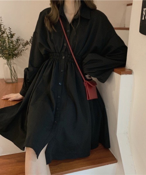 PRIVATE  BEACH（プライベートビーチ）の「ウエストマークシャツワンピース（シャツワンピース・レディース・ブラック/ホワイト・S/M/L）」の14枚目の写真