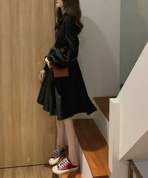 PRIVATE  BEACH（プライベートビーチ）の「ウエストマークシャツワンピース（シャツワンピース・レディース・ブラック/ホワイト・S/M/L）」の5枚目の写真