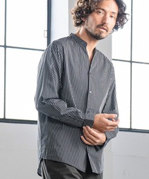 ms5242- STRIPE BAND COLLAR SKIPPER SHIRTS スキッパ―シャツ
