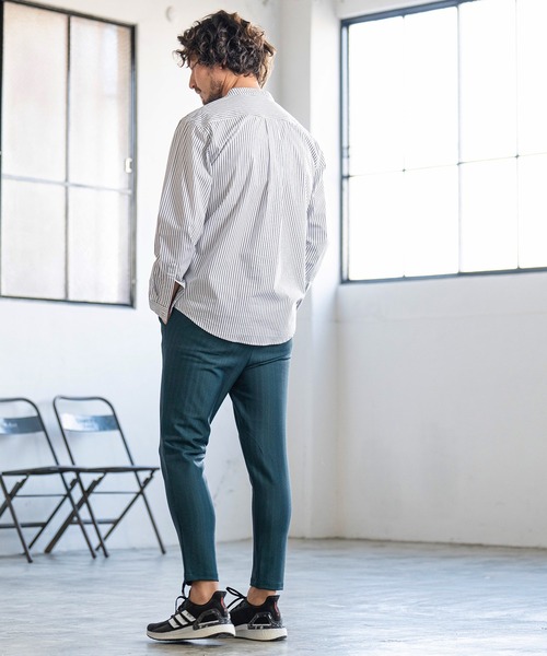 Magine(マージン)の「ms5242- STRIPE BAND COLLAR SKIPPER SHIRTS スキッパ―シャツ(シャツ/ブラウス・メンズ・ホワイト/ネイビー/ブラック・44/48/46)」の7枚目の写真