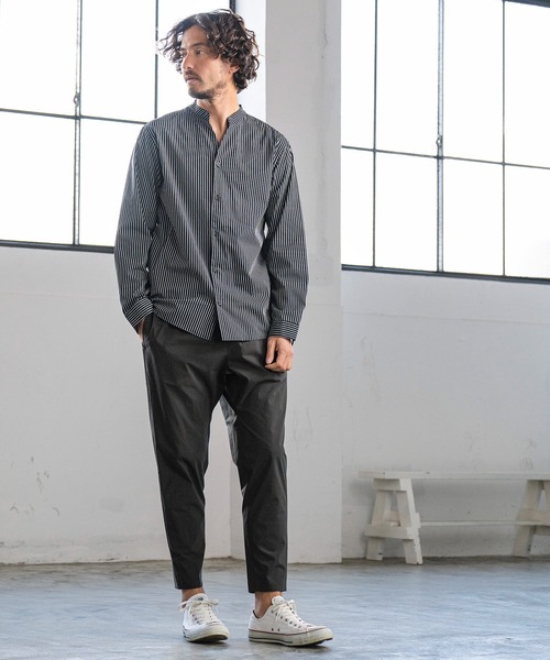 Magine(マージン)の「ms5242- STRIPE BAND COLLAR SKIPPER SHIRTS スキッパ―シャツ(シャツ/ブラウス・メンズ・ホワイト/ネイビー/ブラック・44/48/46)」の10枚目の写真